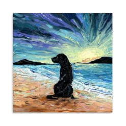 Kirklands Home Aja Trier Black Lab Beach Days Canvas Art Print New