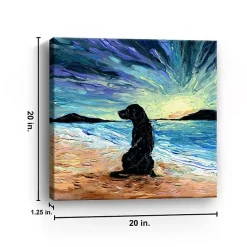 Kirklands Home Aja Trier Black Lab Beach Days Canvas Art Print New