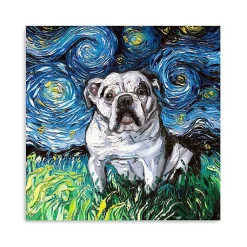 Kirklands Home Aja Trier Bulldog Starry Night Canvas Art Print Online