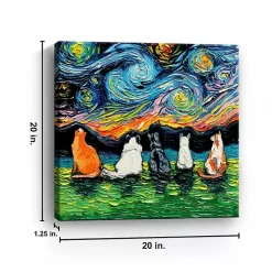 Kirklands Home Aja Trier Cat Friends Starry Night Canvas Print Clearance