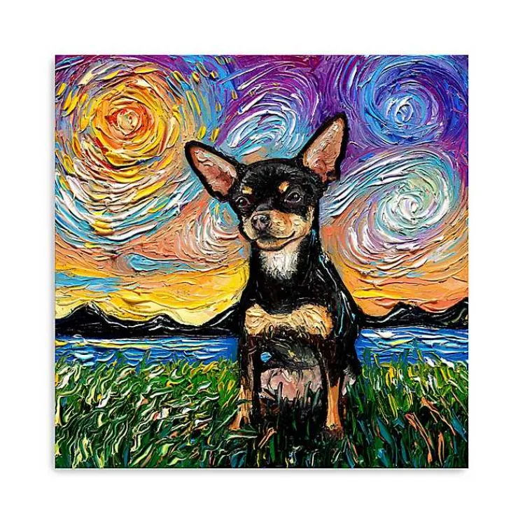 Kirklands Home Aja Trier Chihuahua Starry Night Canvas Print Multi Online