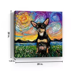 Kirklands Home Aja Trier Chihuahua Starry Night Canvas Print Multi Online