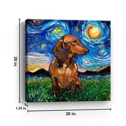 Kirklands Home Aja Trier Dachshund I Starry Night Canvas Print Clearance
