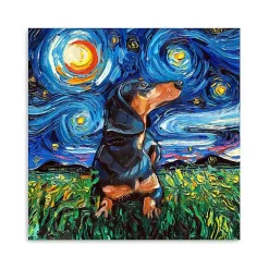 Kirklands Home Aja Trier Dachshund II Starry Night Canvas Print