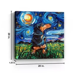 Kirklands Home Aja Trier Dachshund II Starry Night Canvas Print
