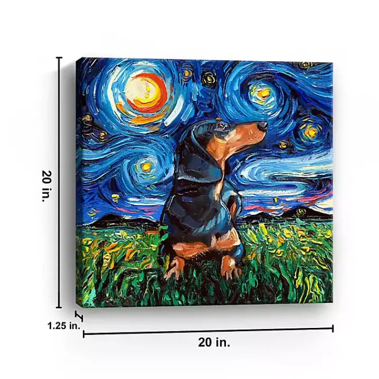 Kirklands Home Aja Trier Dachshund II Starry Night Canvas Print