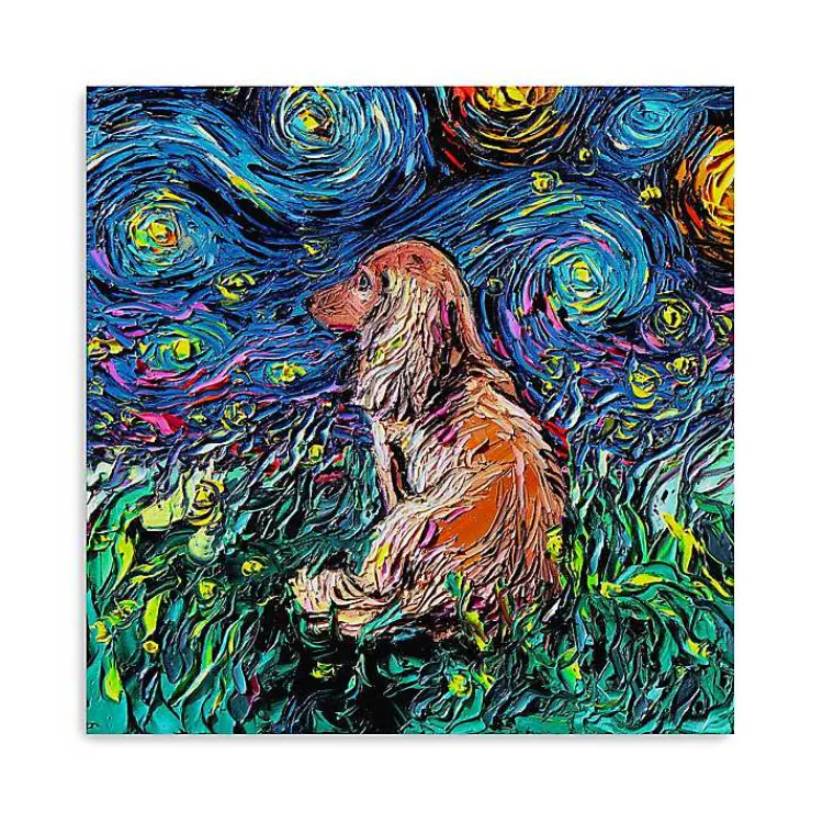Kirklands Home Aja Trier Dachshund III Starry Night Canvas Print Discount