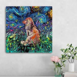 Kirklands Home Aja Trier Dachshund III Starry Night Canvas Print Discount
