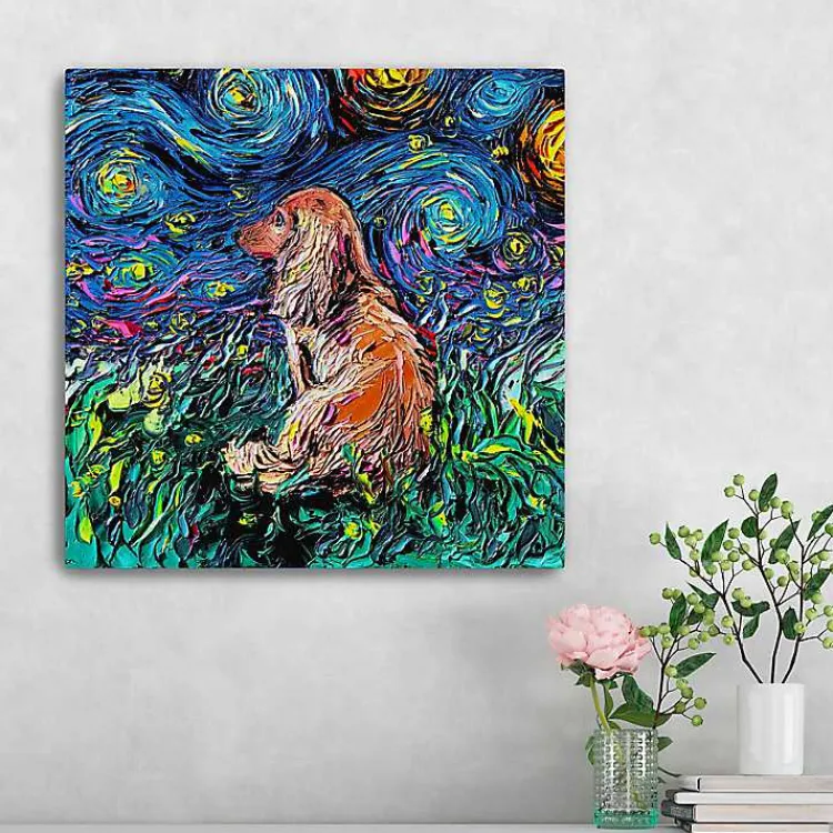Kirklands Home Aja Trier Dachshund III Starry Night Canvas Print Discount
