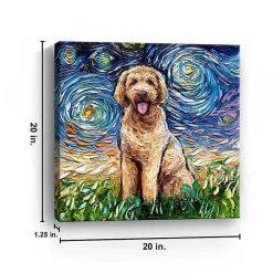 Kirklands Home Aja Trier Goldendoodle Starry Night Canvas Print Clearance