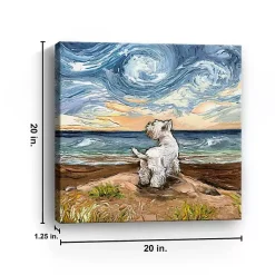 Kirklands Home Aja Trier Westie Starry Beach Canvas Art Print Sale