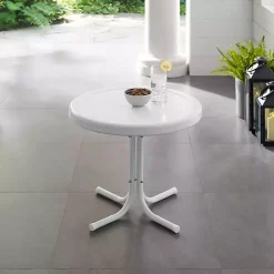 Kirklands Home Alabaster Metal Outdoor Side Table White Clearance
