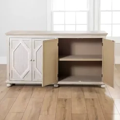 Kirklands Home Alana washed 4-Door Cabinet White Clearance