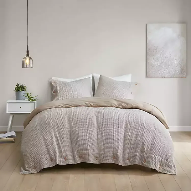 Kirklands Home Alaya 4-pc. California King Waffle Duvet Set Tan Hot