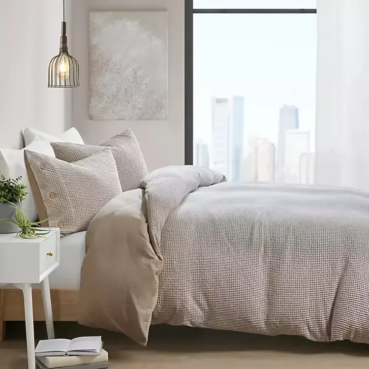 Kirklands Home Alaya 4-pc. California King Waffle Duvet Set Tan Hot