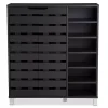 Kirklands Home Aldrich Black Slatted Shoe Storage Cabinet Outlet