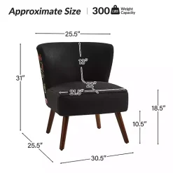 Kirklands Home Alex Upholstered Floral Back Accent Chair Black Hot