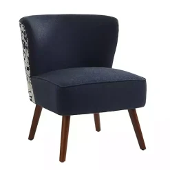 Kirklands Home Alex Navy Upholstered Floral Back Accent Chair Blue Best