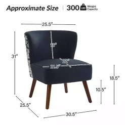 Kirklands Home Alex Navy Upholstered Floral Back Accent Chair Blue Best