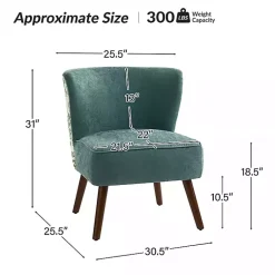 Kirklands Home Alex Teal Upholstered Floral Back Accent Chair Green Outlet