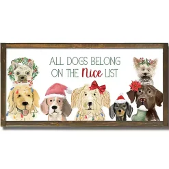 Christmas Art & Wall Decor>Kirklands Home All Dogs Belong on the Nice List Wall Plaque