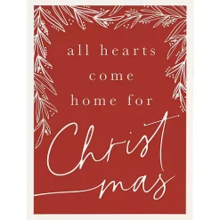 Christmas Art & Wall Decor>Kirklands Home All Hearts Come Home for Christmas Wall Plaque Red