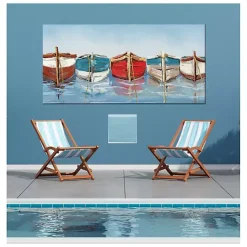 Kirklands Home All in a Row Outdoor Canvas Art Print Blue Discount
