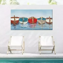 Kirklands Home All in a Row Outdoor Canvas Art Print Blue Discount