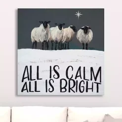 Christmas Art & Wall Decor>Kirklands Home All Is Calm All Is Bright Canvas Art Print