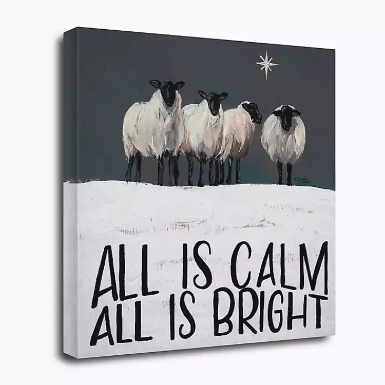 Christmas Art & Wall Decor>Kirklands Home All Is Calm All Is Bright Canvas Art Print