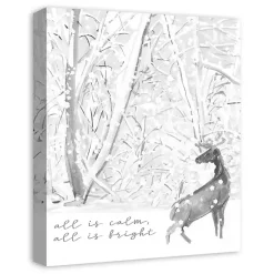 Christmas Art & Wall Decor>Kirklands Home All is Calm Snowy Woods Canvas Art Print White