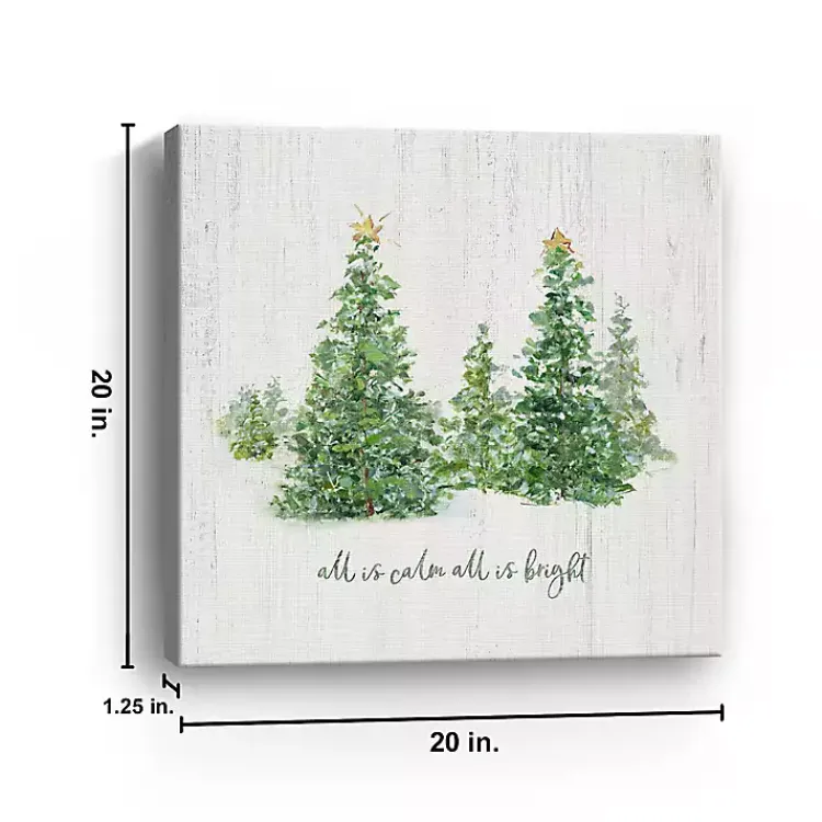 Christmas Art & Wall Decor>Kirklands Home All is Calm Trees Canvas Art Print