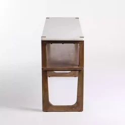 Kirklands Home Allen Wood and Marble Console Table New