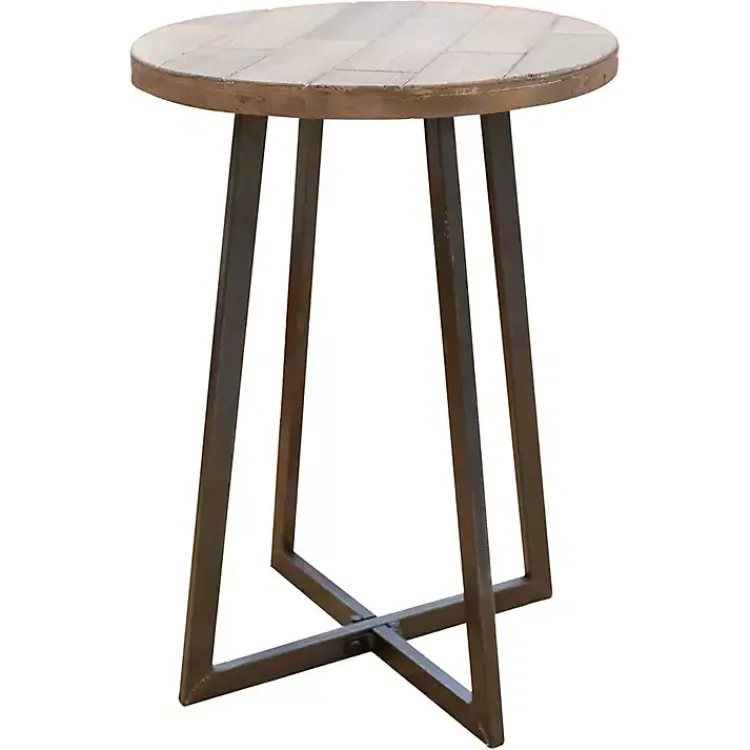 Kirklands Home Allie Natural Wood and Metal Accent Table Discount