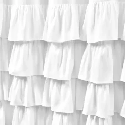 Kirklands Home Allison Ruffle Shower Curtain White Sale