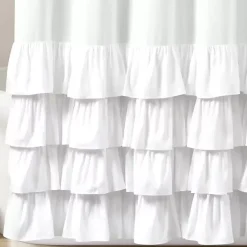 Kirklands Home Allison Ruffle Shower Curtain White Sale