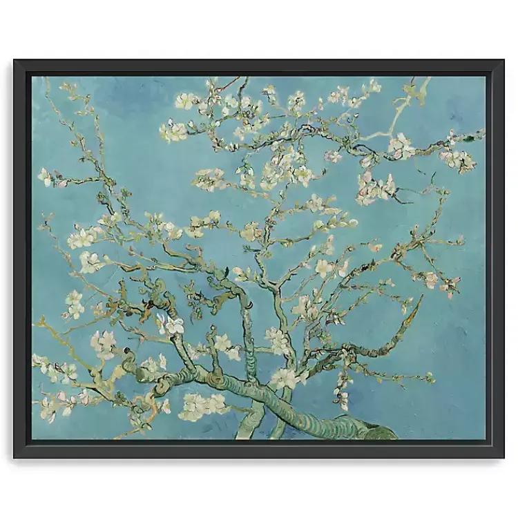 Kirklands Home Almond Blossom Framed Canvas Art Print, 22x18 in. Blue New