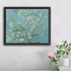 Kirklands Home Almond Blossom Framed Canvas Art Print, 22x18 in. Blue New