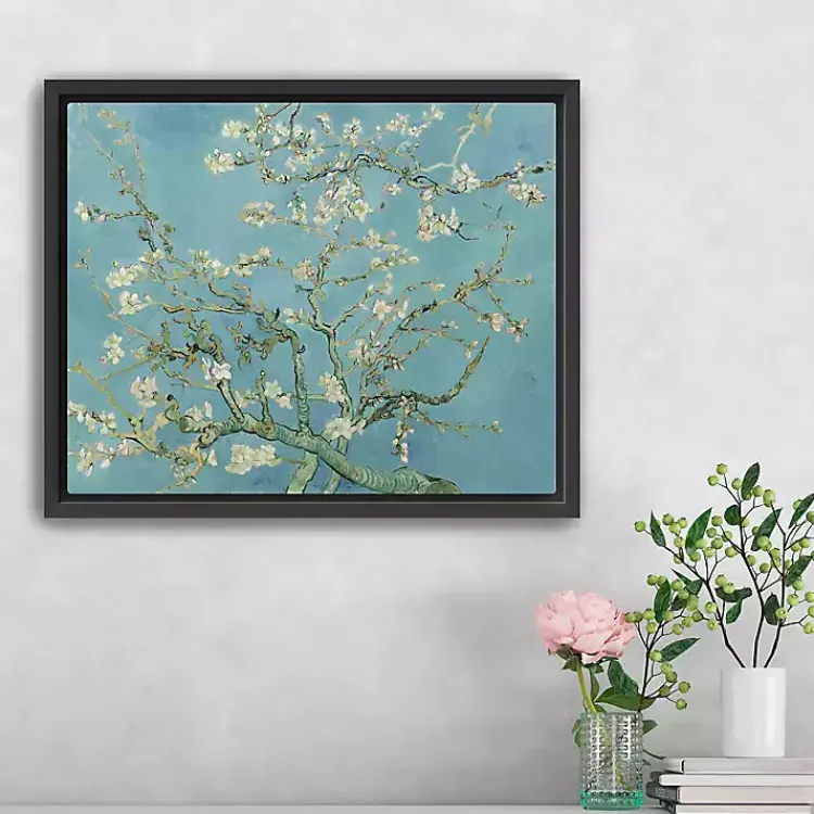 Kirklands Home Almond Blossom Framed Canvas Art Print, 22x18 in. Blue New