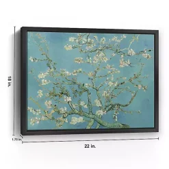 Kirklands Home Almond Blossom Framed Canvas Art Print, 22x18 in. Blue New