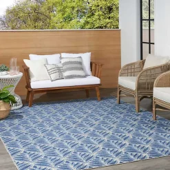 Kirklands Home Aloha Botanical Indoor/Outdoor Rug, 3x5 Blue Sale