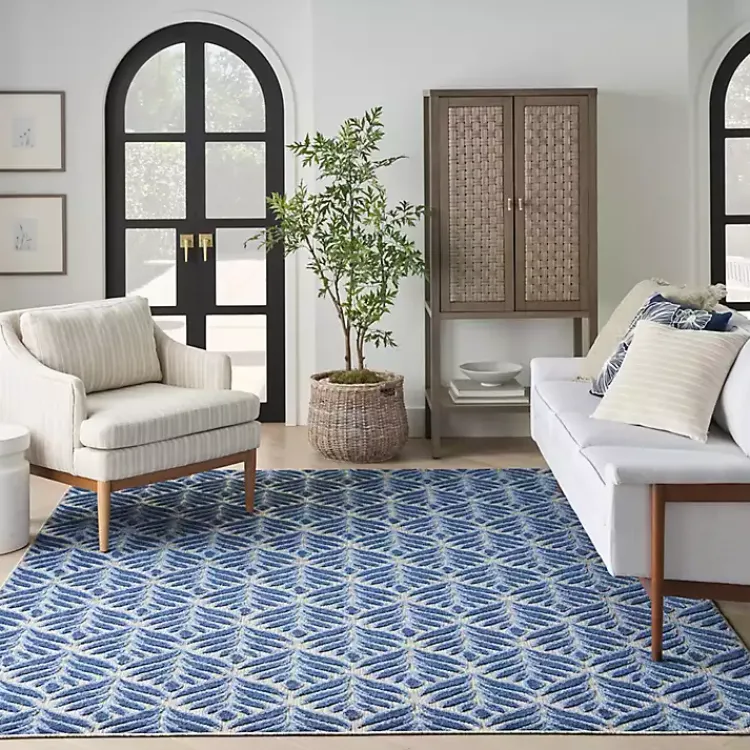 Kirklands Home Aloha Botanical Indoor/Outdoor Rug, 3x5 Blue Sale