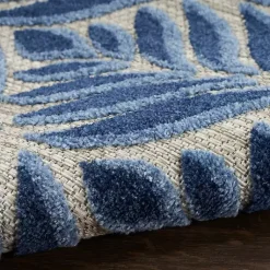 Kirklands Home Aloha Botanical Indoor/Outdoor Rug, 5x7 Blue