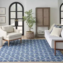 Kirklands Home Aloha Botanical Indoor/Outdoor Rug, 7x10 Blue Best