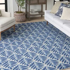 Kirklands Home Aloha Blue Botanical Indoor/Outdoor Area Rug, 9x12 Best