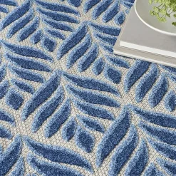 Kirklands Home Aloha Blue Botanical Indoor/Outdoor Area Rug, 9x12 Best