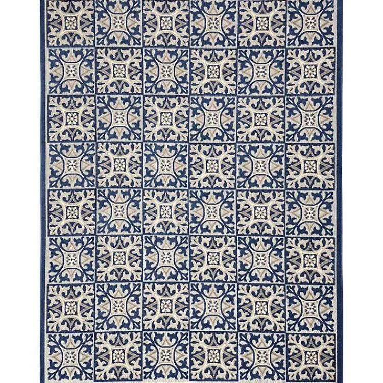 Kirklands Home Aloha Blue Geometric Indoor/Outdoor Area Rug, 6x9 Sale