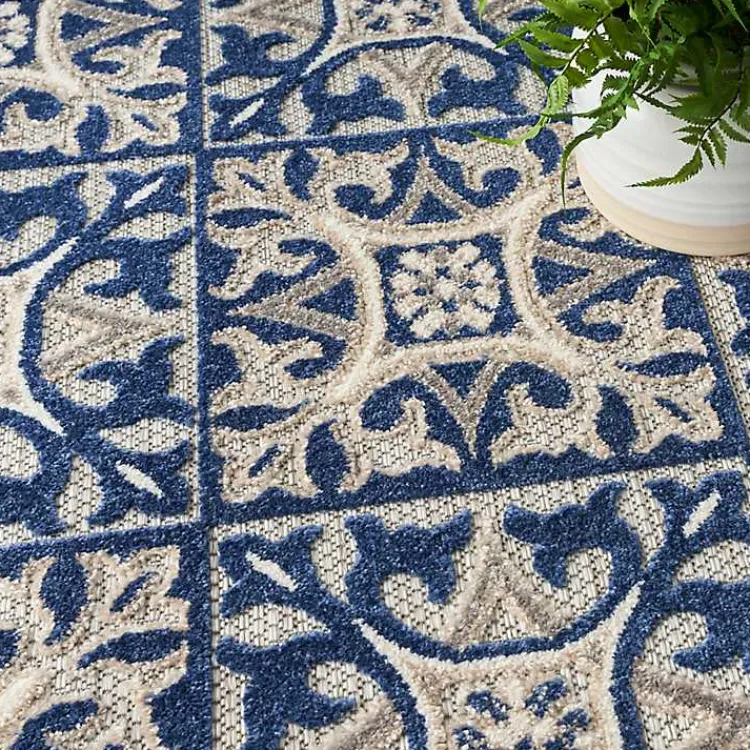 Kirklands Home Aloha Blue Geometric Indoor/Outdoor Area Rug, 6x9 Sale