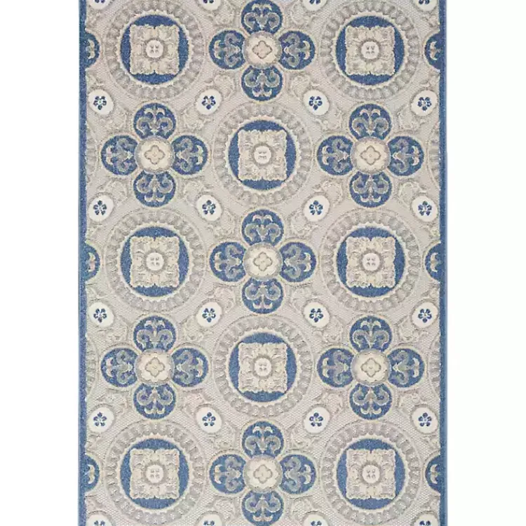 Kirklands Home Aloha Blue Medallion Indoor/Outdoor Area Rug, 5x7 Best