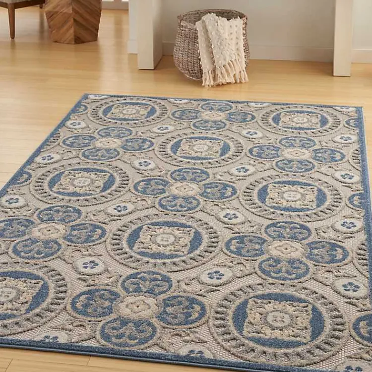 Kirklands Home Aloha Blue Medallion Indoor/Outdoor Area Rug, 5x7 Best